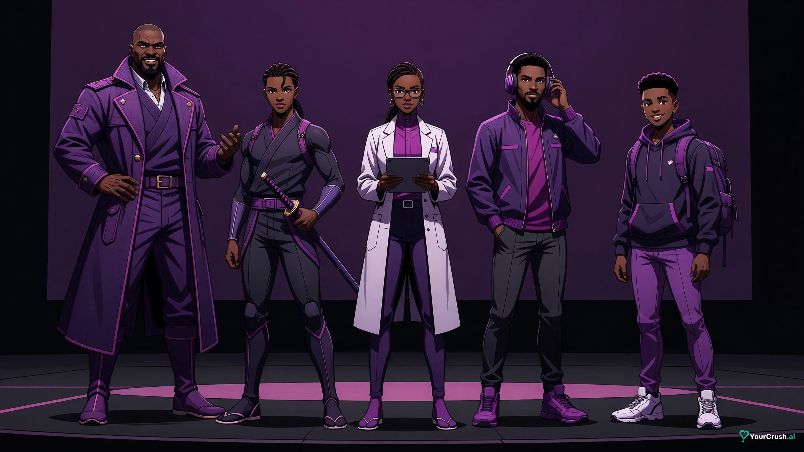 Black anime characters: 30 leads, fighters, crew and rivals, with series, studio and year